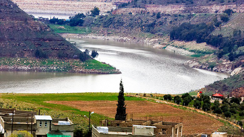 Water levels at King Talal Dam, Jerash Governorate, Jordan, 2009