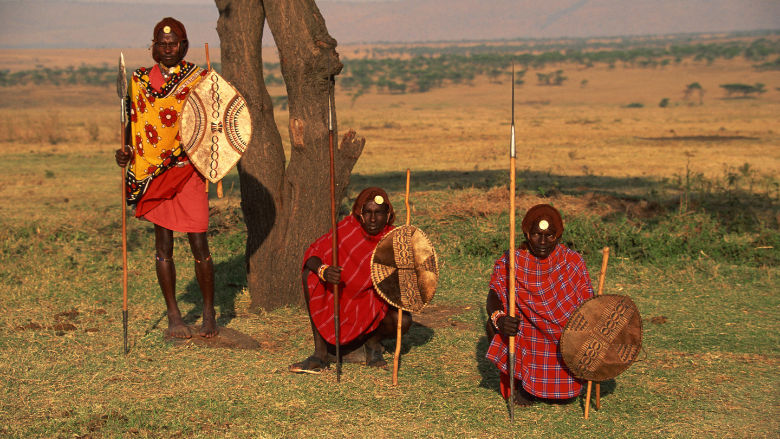Three Indigenous Maasai men in Kenya