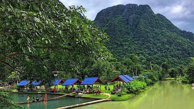The Blue Lagoon 2, a popular swimming venue in Vang Vieng, Laos