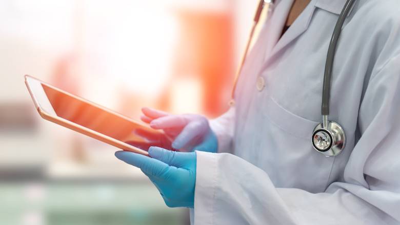 Doctor holding a tablet