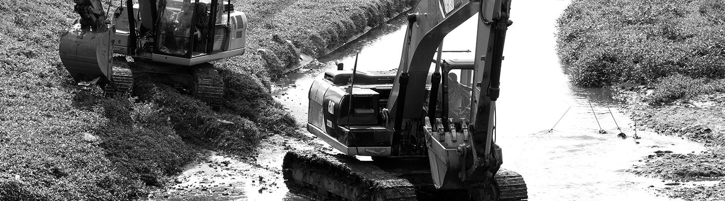 A digger in Uganda's Lubigi Channel