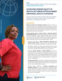 Achieving gender equality in health