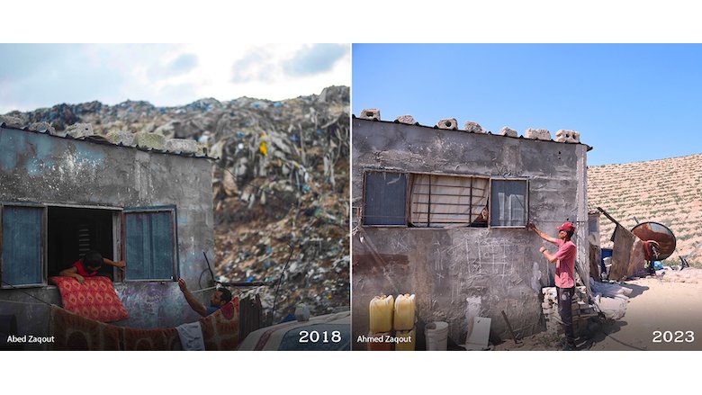 Al-Namsawi Dumpsite in Khan Younis- Gaza strip Before 2018 & After 2023 GSWMP 2 MENA