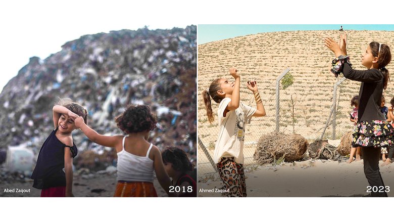 Al-Namsawi Dumpsite in Khan Younis- Gaza strip -Before 2018 & After GSWMP 2023 MENA