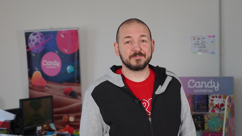 Boris Pezelj, the co-founder of Candy Universe, a small but thriving business of making gummy and chocolate candies 