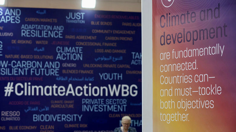 Word cloud at the WBG COP27 pavilion