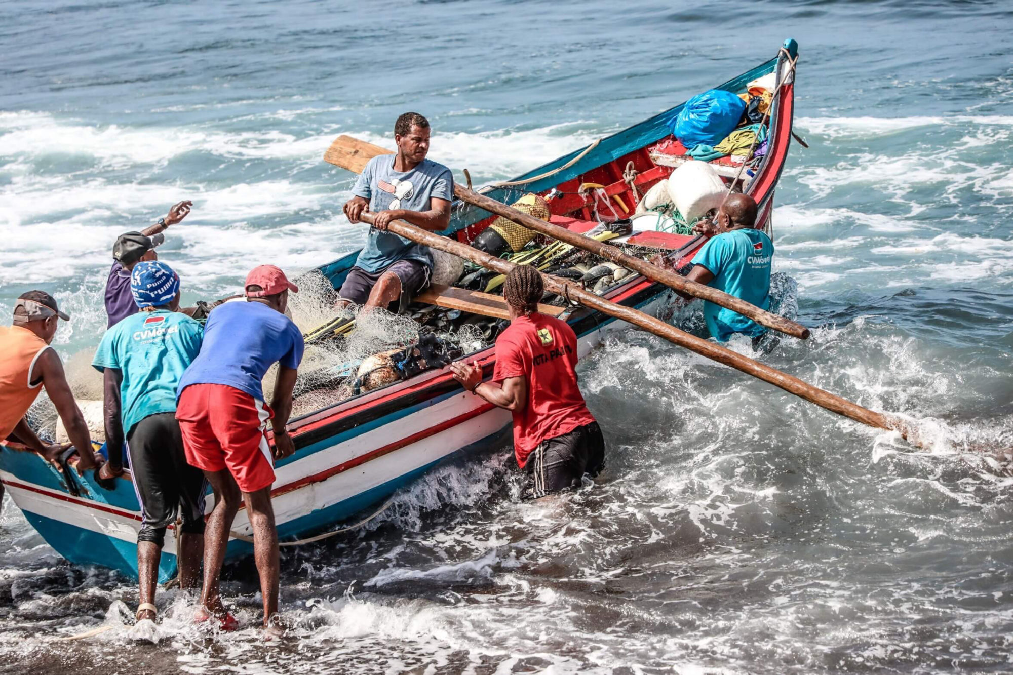 Fishermen in Ribeira da Barca Santiago Island Cabo Verde