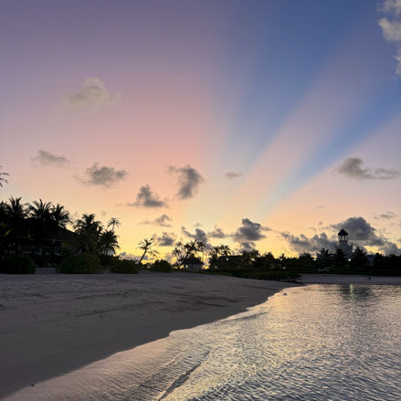 A vibrant sunset over the Maldives