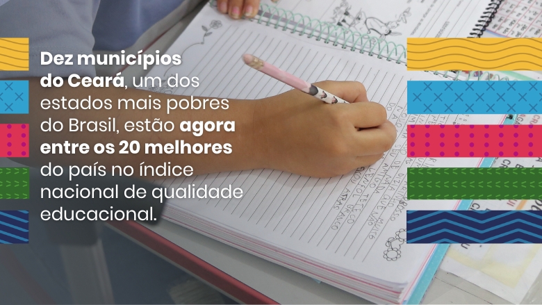 Ceará estão agora entre os 20 melhores do país no índice nacional de qualidade educaci