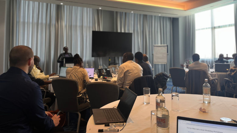 Charl Jooste, Senior Economist, explaining the cost of Natural Disasters (photo Diji Chandrasekharan Behr