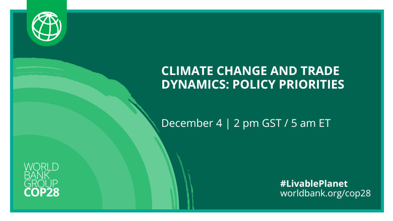 Climate change and trade dynamics policy priorities event graphic