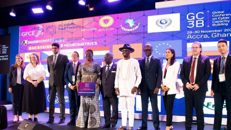 The launch of the Global Conference on Cyber Capacity Building in Ghana, co-organized by the World Bank, November 2023