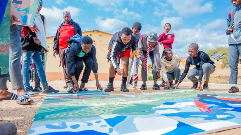 Students creatively explore drought resilience through the Art Never Dries project in Eswatini