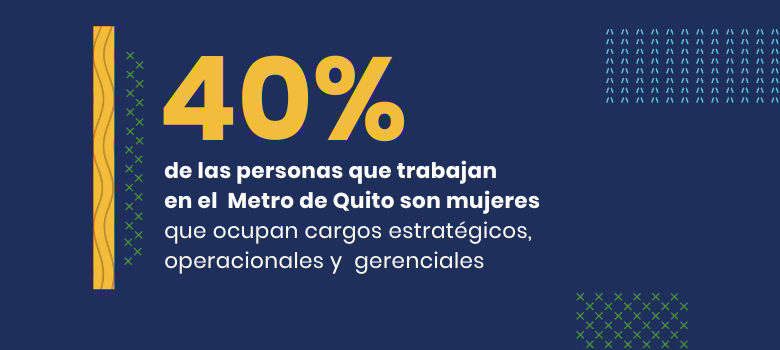 40% de las personas que trabajan en el Metro de Quito son mujeres 