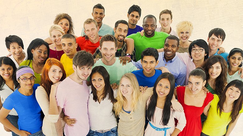 A group of young multiethnic students 
