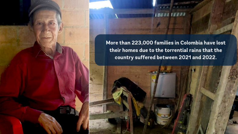 Don Armando sitting in a chair at the entrance of his house