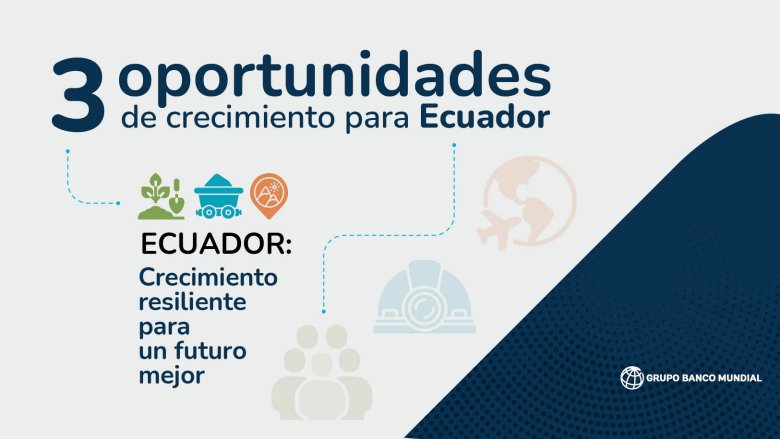 Infografía del informe "Ecuador: Crecimiento resiliente para un mejor futuro": 3 oportunidades de crecimiento para Ecuador