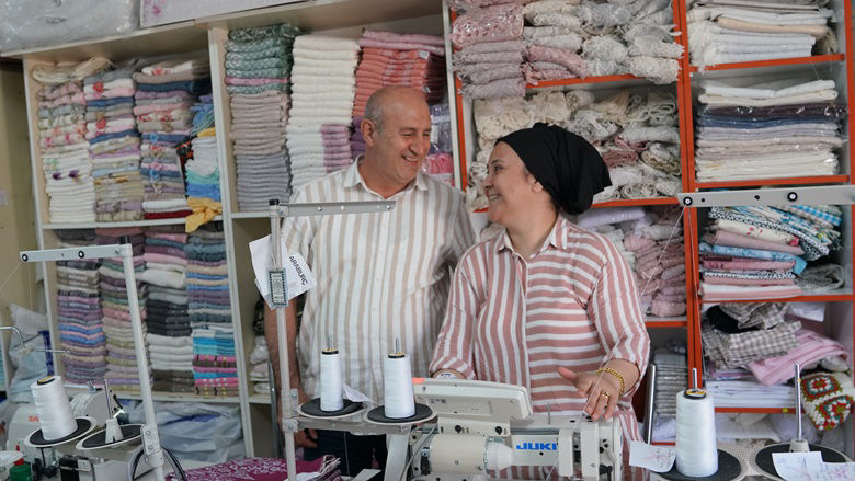 Gülhan Bahar and her husband reopened their business with the support of the SEECO project, after losing it in earthquake