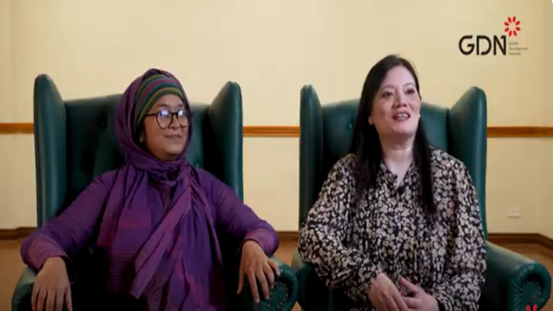 Shabana Khan and Nova Ahmed speaking on their project