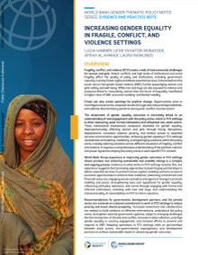 Increasing Gender Equality in Fragile, Conflict, and Violence Settings