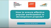 How to ensure effective popular participation in development projects?