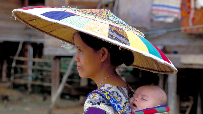 Indonesian woman with child