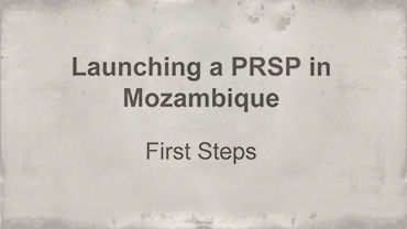 Launching a PRSP in Mozambique presentation slides
