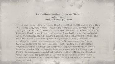 Aide Memoire of the Poverty Reduction Strategy launch