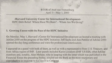 Back-to-office report on HIPC Initiative
