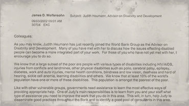 Correspondence from President Wolfensohn to Bank Group staff