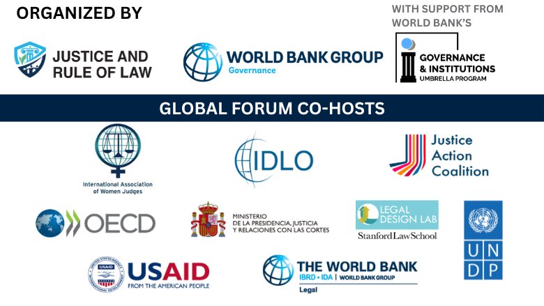 An image with the logos of co-hosts for the Justice and Rule of Law 2024 event