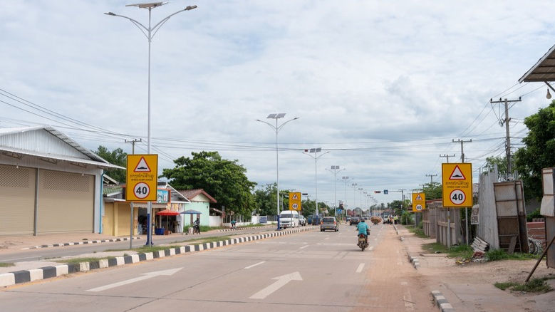 Route 13 North outside Vientiane in Laos has been upgraded in climate resilience and safety standards with World Bank support