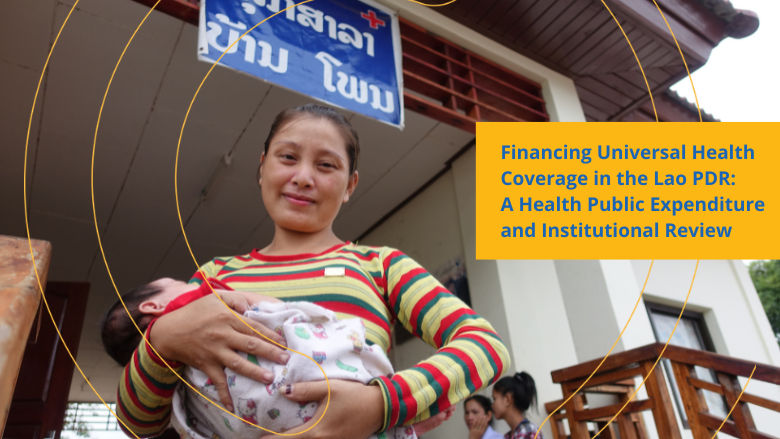 A Lao mother leaves her local centre after bringing her young baby for a checkup