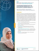 Gender thematic note report cover with woman in hijab