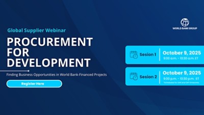 GLOBAL WEBINAR: Procurement Opportunities in World Bank-Financed Projects image