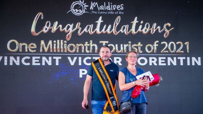 Couple winning one millionth tourist to Maldives