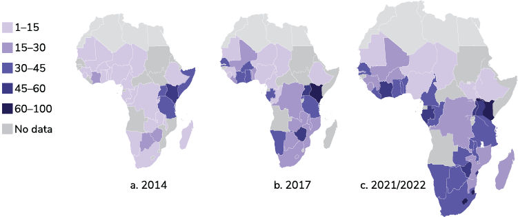 A set of 3 africa maps