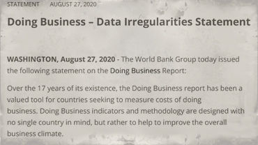 Statement -- Doing Business data irregularities statement