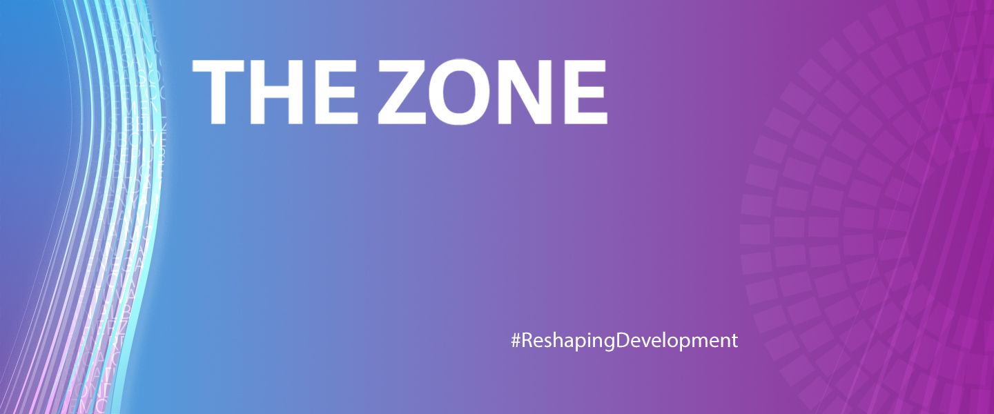 World Bank Digital Zone blue and purple banner for 2023 Spring Meetings updated