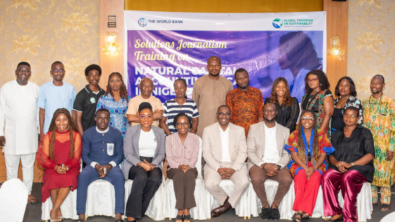 Group Photograph of Journalist Participants and Facilitators at the World Bank Facilitated Solutions Journalism Training Natu
