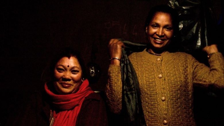 Two women from Nepal smile