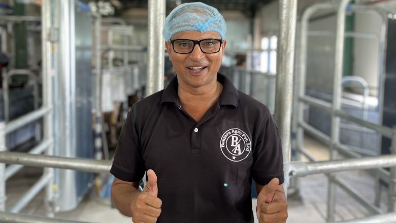 A dairy entrepreneur  from Biratnagar, Nepal