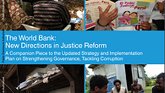 A composite image with the text The World Bank: New Direction in Justice Reform