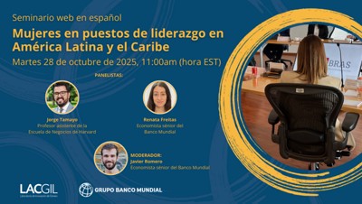 Mujeres en puestos de liderazgo en América Latina y el Caribe  con panelistas