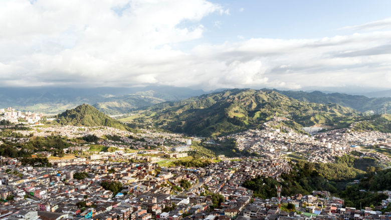 Panoramic View of Manizales City, Colombia