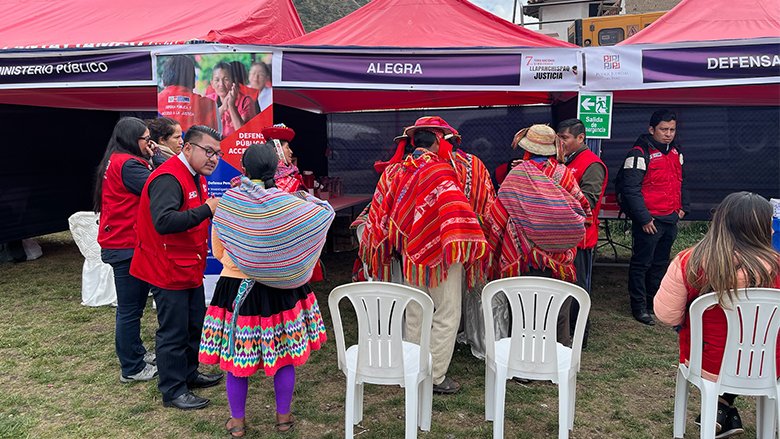 Foto de la Feria de Justicia Itinerante del Poder Judicial en Patacancha, Cusco.