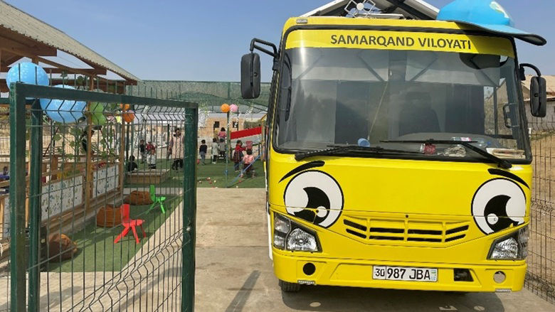 The Aqlvoy bus program brings children from hard-to-reach, underserved communities to playgrounds for lessons 