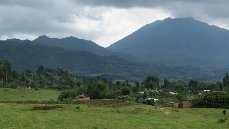 Rwanda-landscape with mountains on the horizon 