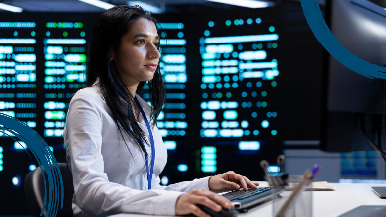 Female working in tech industry 