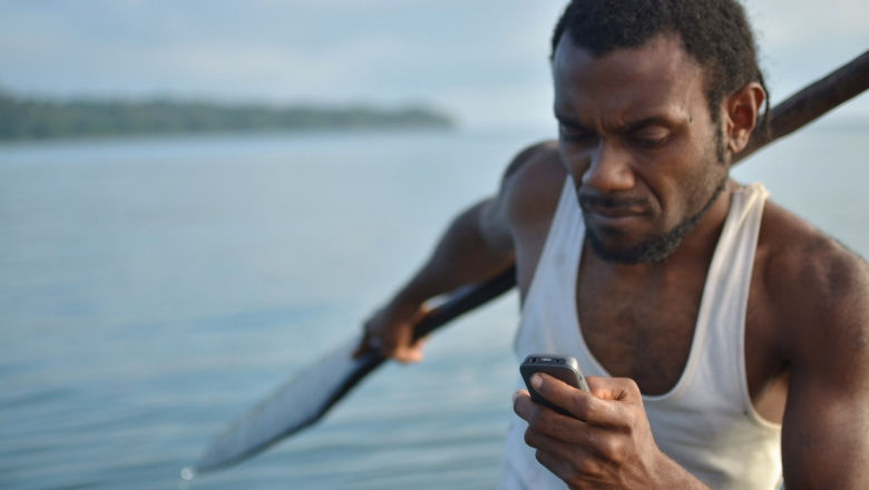 STRI Data Visualization - Man on Cellphone